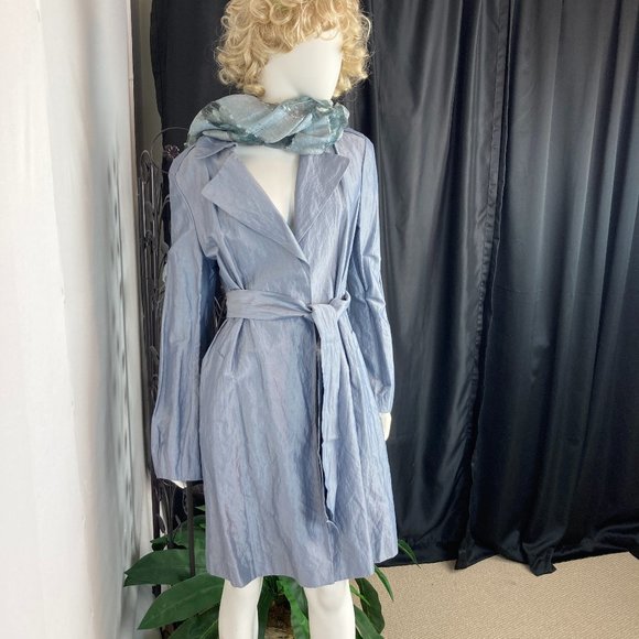 NWOT Ann Taylor Stylized Belted Trench Coat Lightweight - Picture 3 of 11